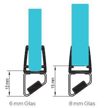 2er Set Magnetdichtung - 45°, Rechts + Links, 6 - 8 mm