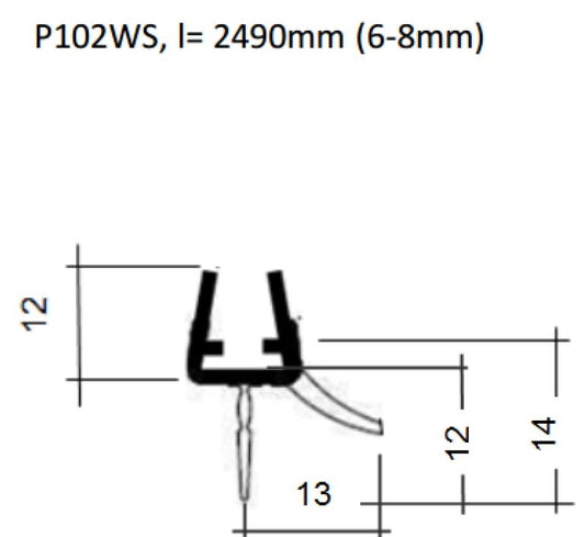 REHAU Streifdichtung mit zentraler Dichtfahne, 6 - 8 mm