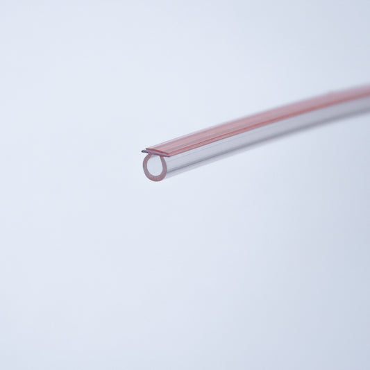 Vinyl-Wulstdichtung, transparent, 6 mm, für 6 mm Spalt, mit/ ohne Klebeband, 2410 mm