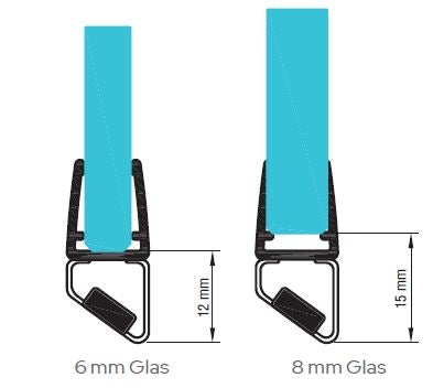 2er Set Magnetdichtung - 45°, Rechts + Links, 6 - 8 mm