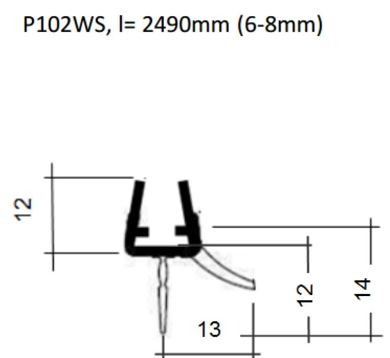 REHAU Streifdichtung mit zentraler Dichtfahne, 6 - 8 mm
