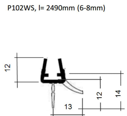 REHAU Streifdichtung mit zentraler Dichtfahne, 6 - 8 mm