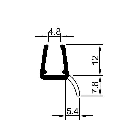 REHAU Spaltdichtung für 6 - 8 mm Glas
